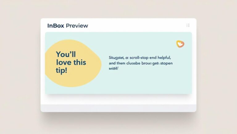 A clean inbox screen with a friendly, engaging email preview titled “You’ll love this tip” — simple, scroll-stopping visual.